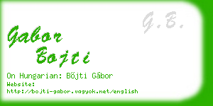 gabor bojti business card